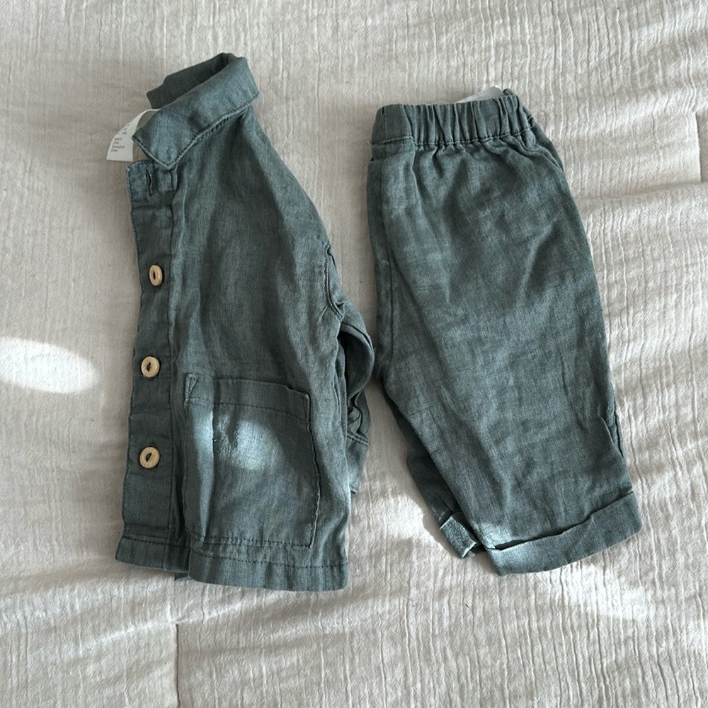 H&M linen set. Size 0-3 months